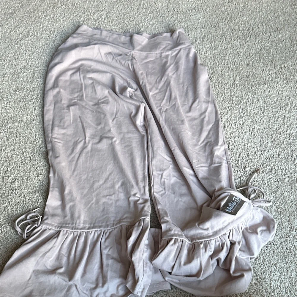 Matilda Jane purple/gray Ruffle Flare Pants - Picture 4 of 7